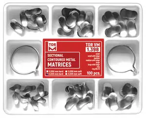Set of Sectional Contoured Matrices № 1.398 100 pcs (0.050mm) -TOR V M -Russia 